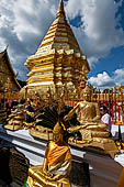 Chiang Mai - Wat Phra That Doi Suthep. The gilded chedi glittering in the sun. 